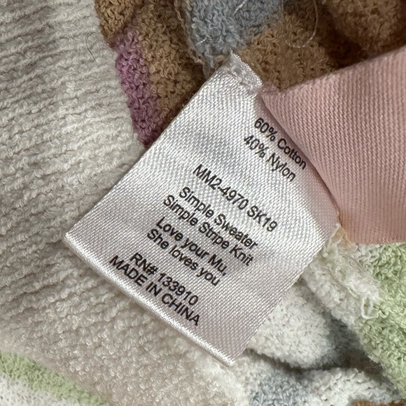 Show Me Your Mumu Simple Stripe Knit Sweater Multicolor Crop Top Medium - Picture 7 of 8